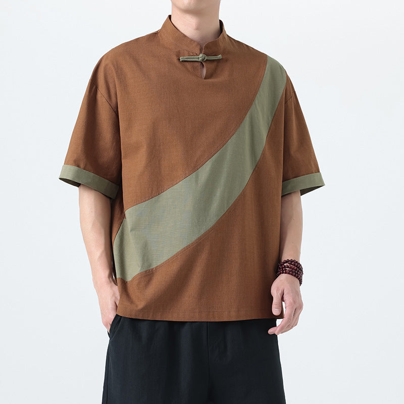 Men's Fashion Cotton Linen Short Sleeve