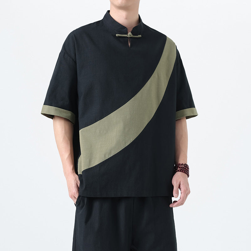 Men's Fashion Cotton Linen Short Sleeve