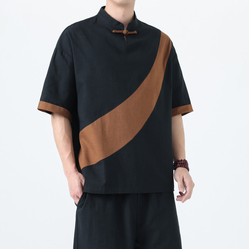 Men's Fashion Cotton Linen Short Sleeve