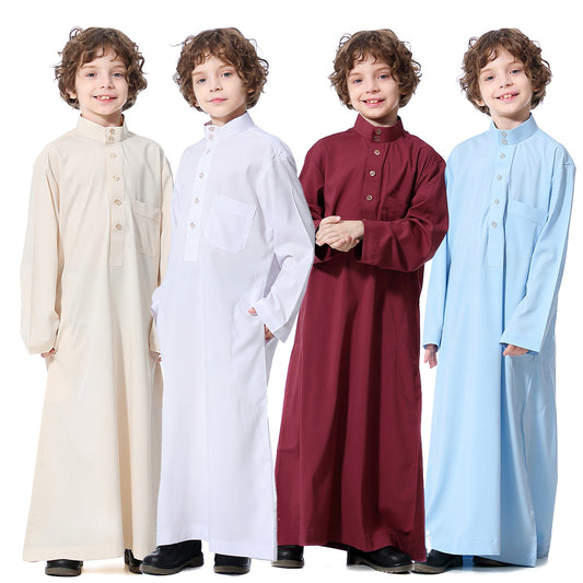 Middle Eastern teenage boy robe