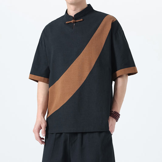 Men's Fashion Cotton Linen Short Sleeve